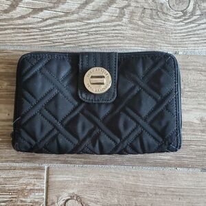 Vera Bradley Black Quilted Wallet with Silver Accent NWOT